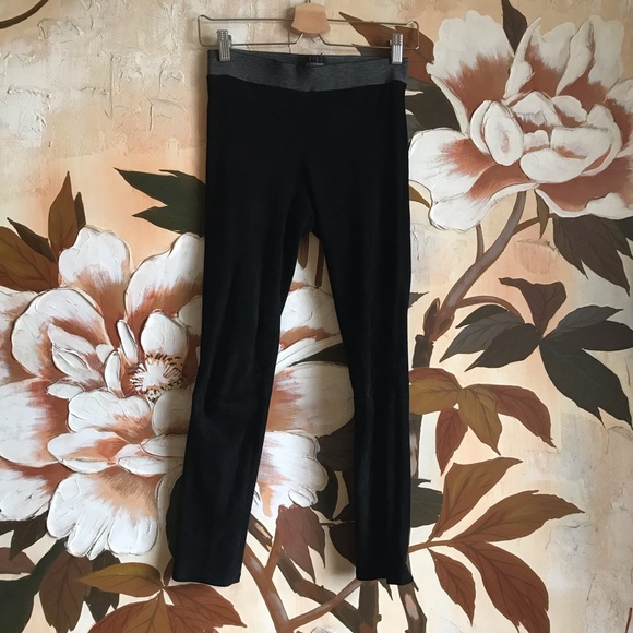 L'AGENCE Pants - L’agence Black Suede Leggings